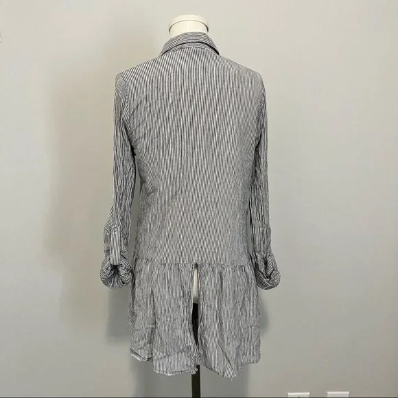 Anthropologie Sunday In Brooklyn Wiley Striped Button Down Cotton Blouse - Picture 8 of 11